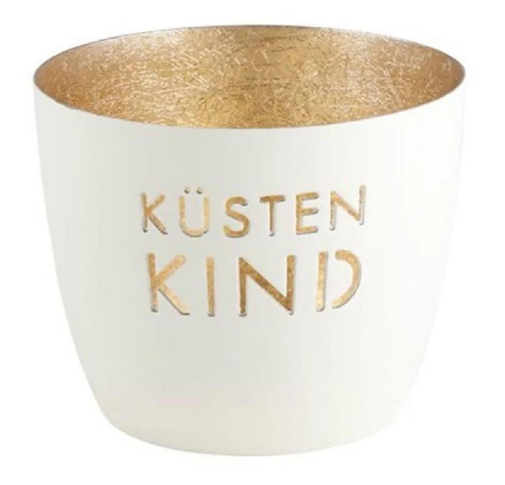 Giftcompany Windlicht Madras Küstenkind Weiß/Gold