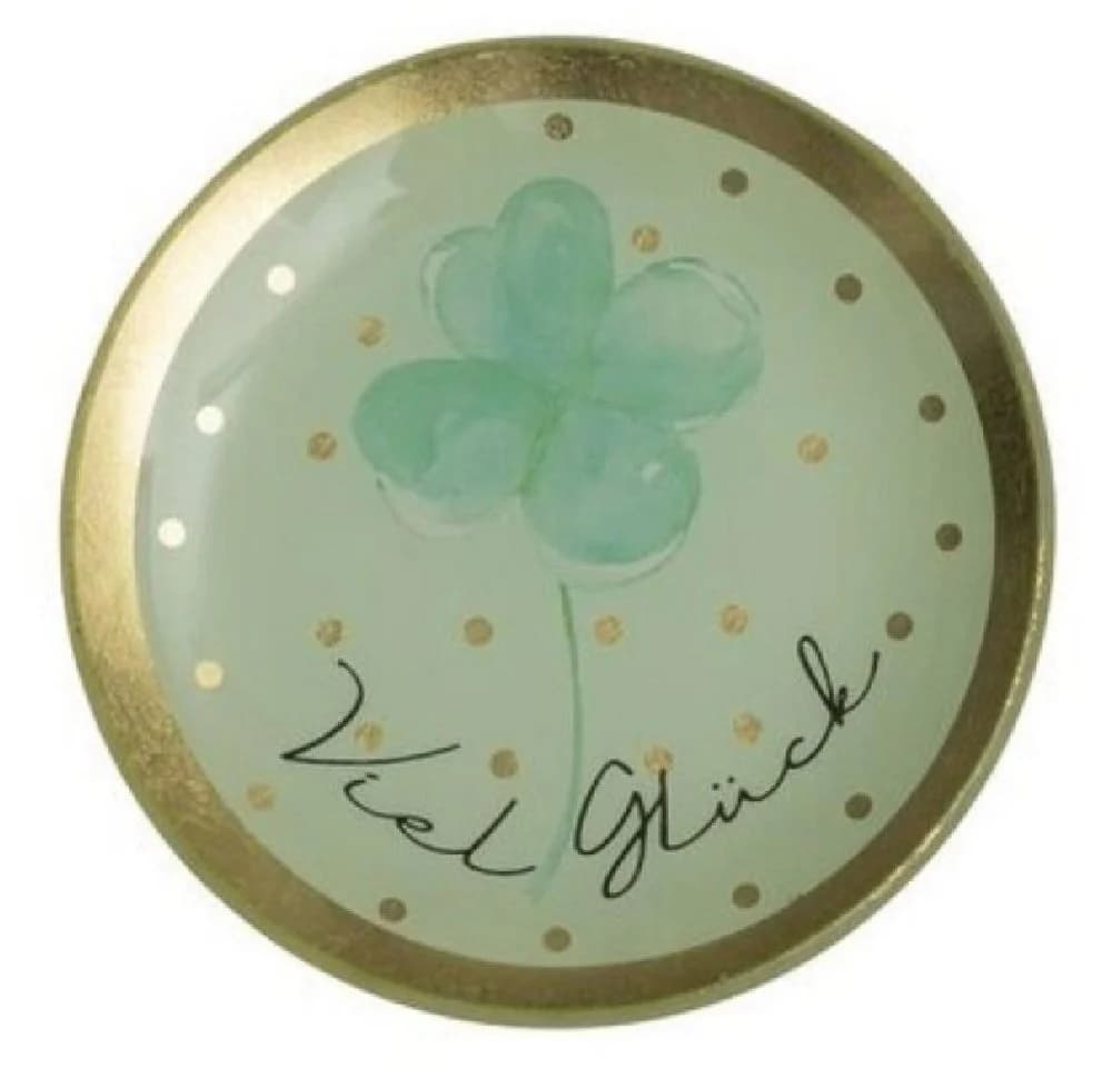 Giftcompany Dekoteller Glasteller Love Plates Viel Glück Rund 10cm - Bild 2