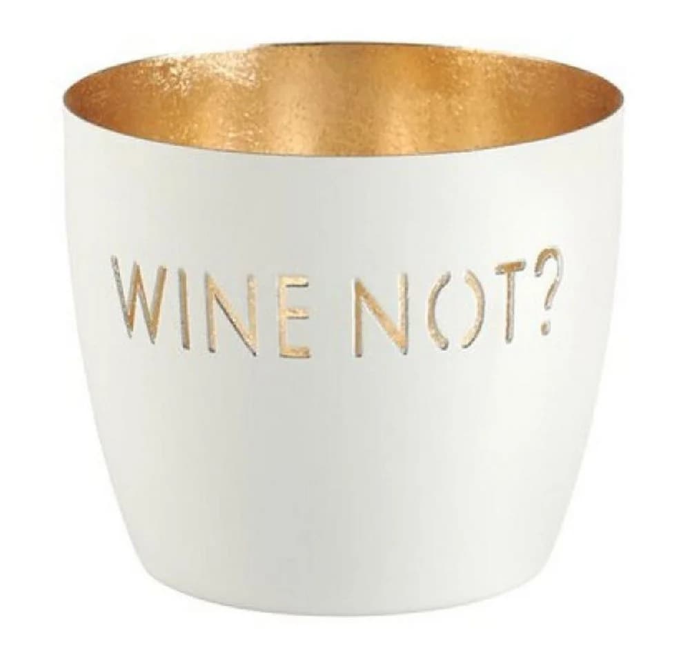 Giftcompany Windlicht Madras Wine Not? Weiß/Gold