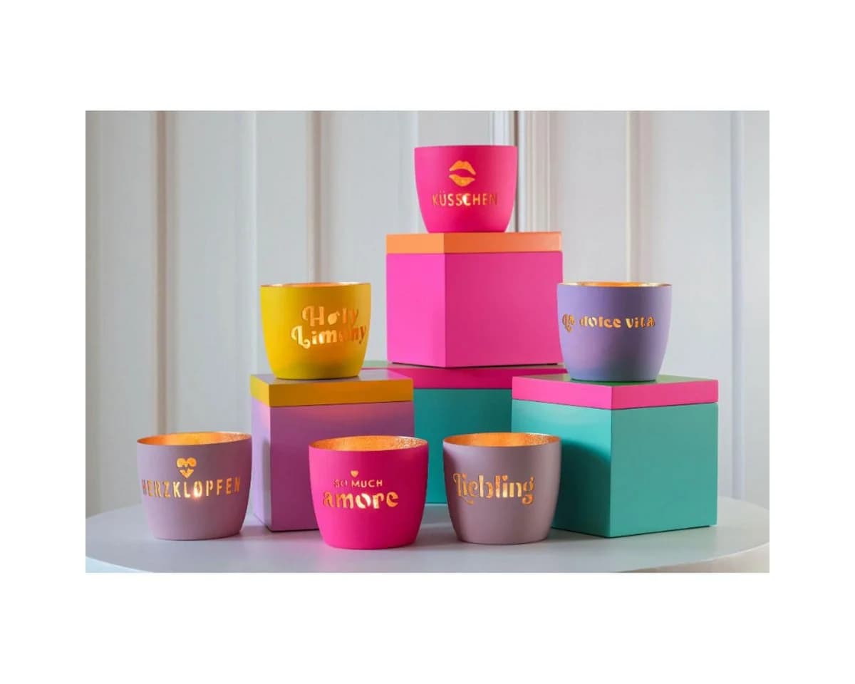 Giftcompany Windlicht Madras Home Weiß Gold
