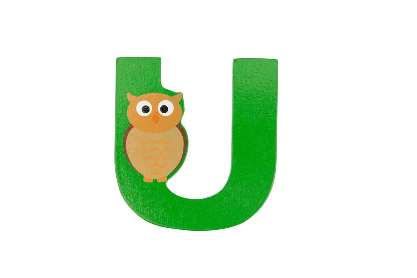 El Puente Deko-Buchstabe U "Uhu" Grün Kautschuk-Holz