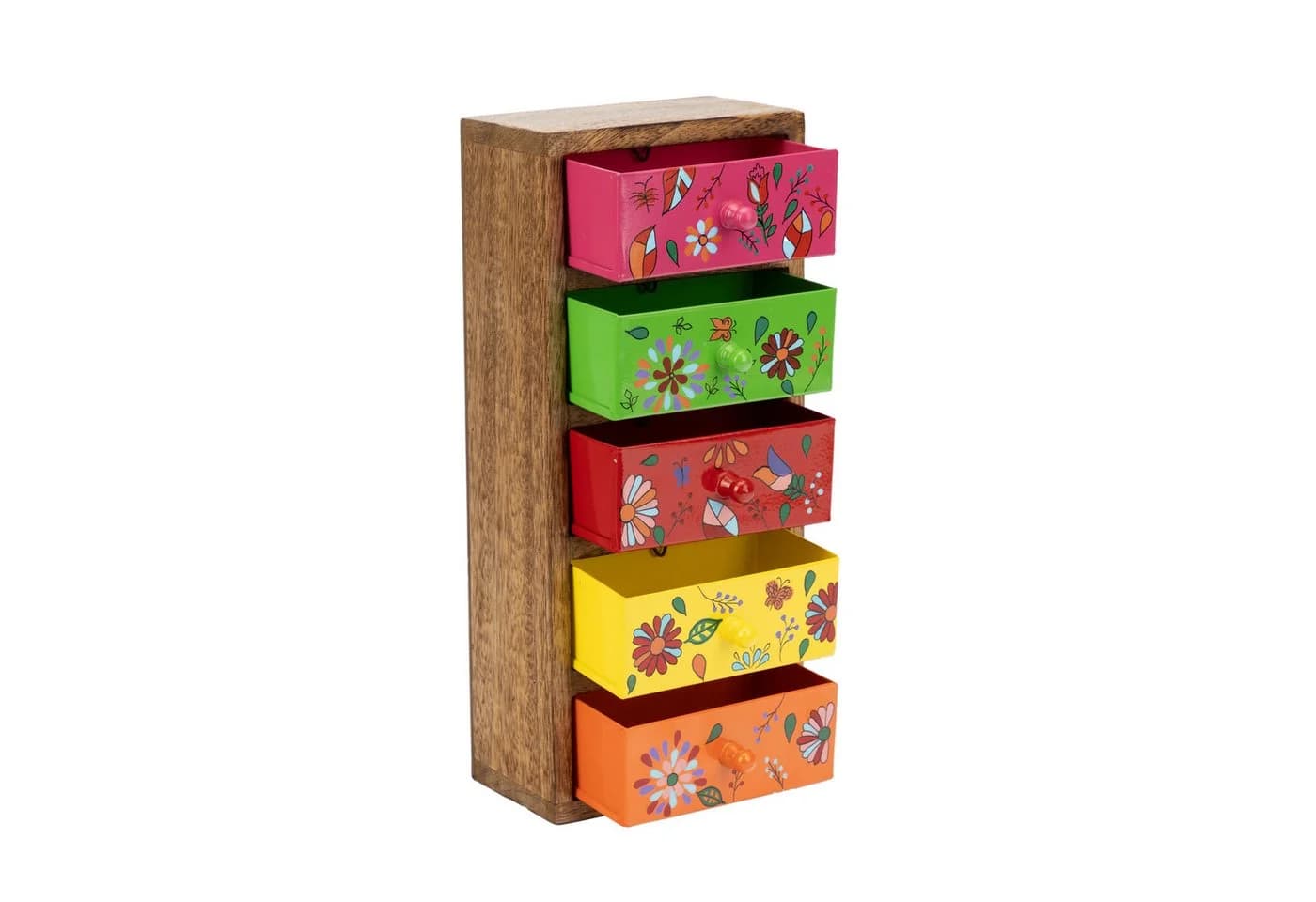 El Puente Mini-Kommode Bunt Handbemalt Mango-Holz