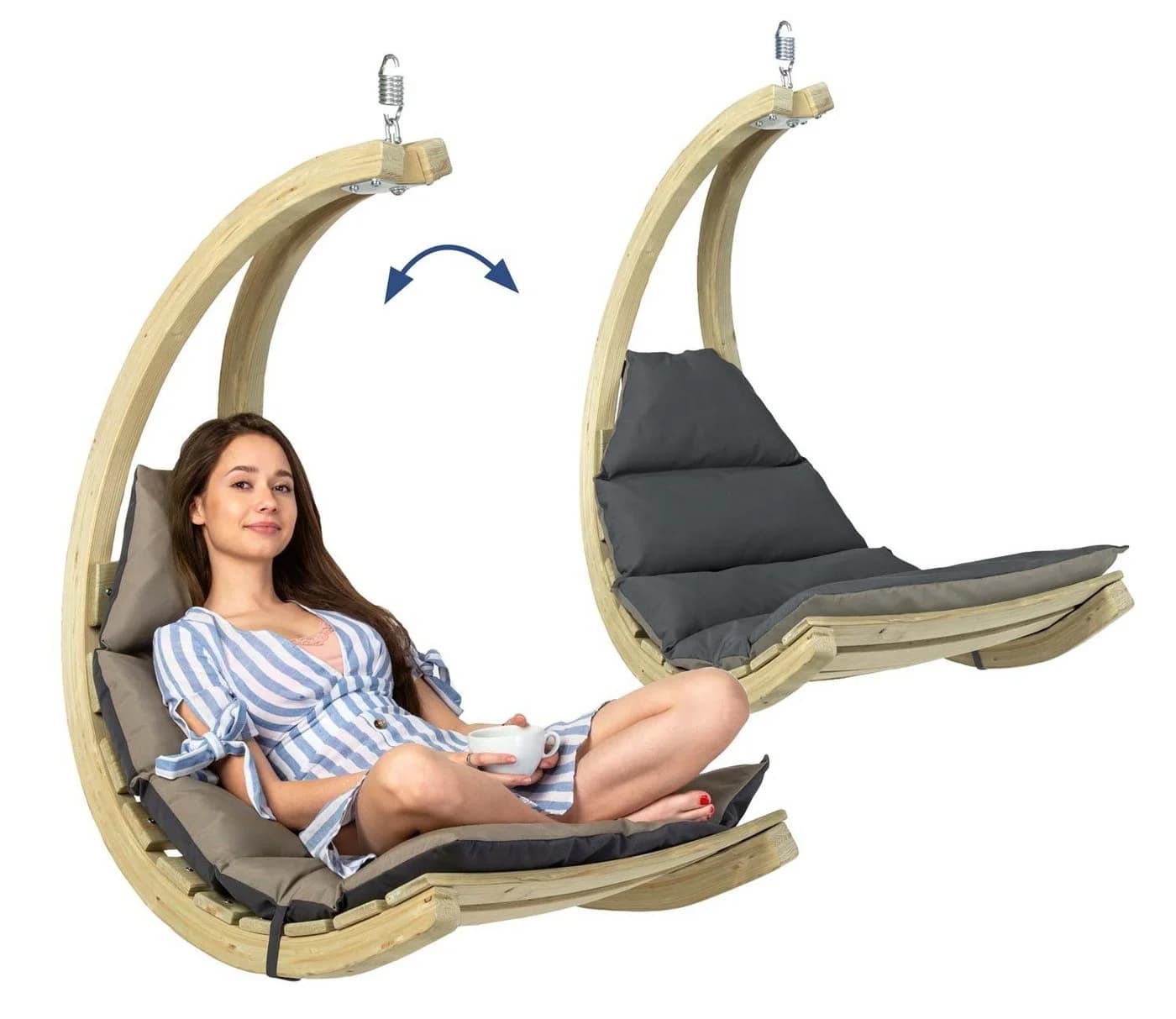 Amazonas Hängesessel Swing Chair anthracite mit Sitzkissen & Schwingfeder - Bild 2