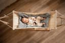 Amazonas Koala Babyhängematte Royal-Set mit Holzgestell & Inlay Grau Bild 1