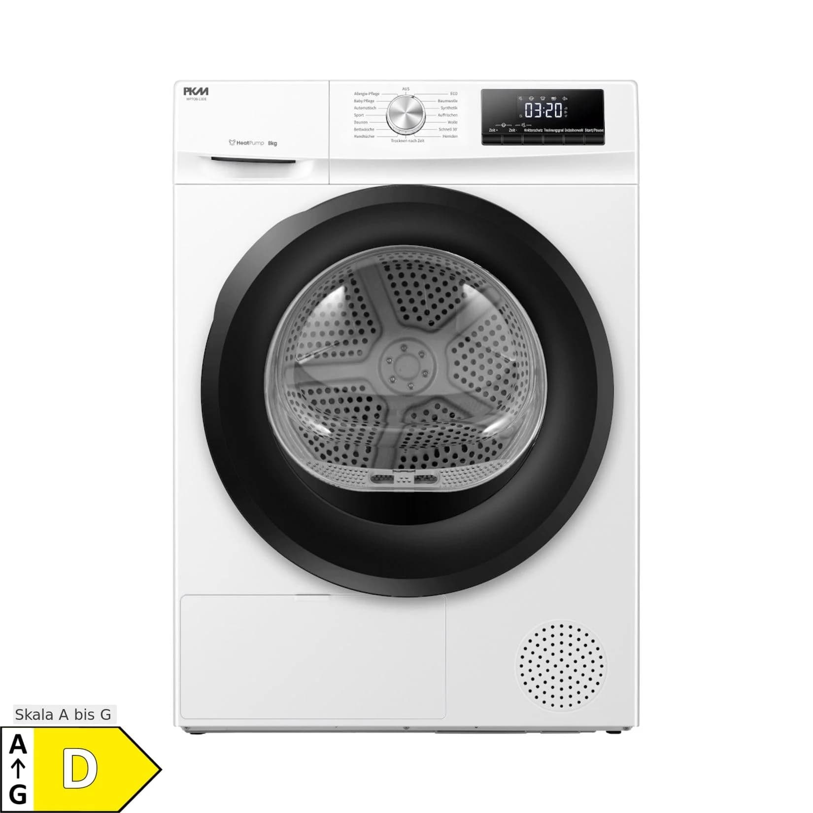 PKM Wärmepumpentrockner WPTO8-13DE Frontlader 8 kg Elektronische Programmsteuerung
