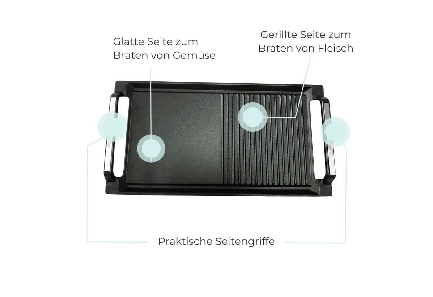 Wolkenstein Grillpfanne GP 1W Gusseisen Plancha Grillrost
