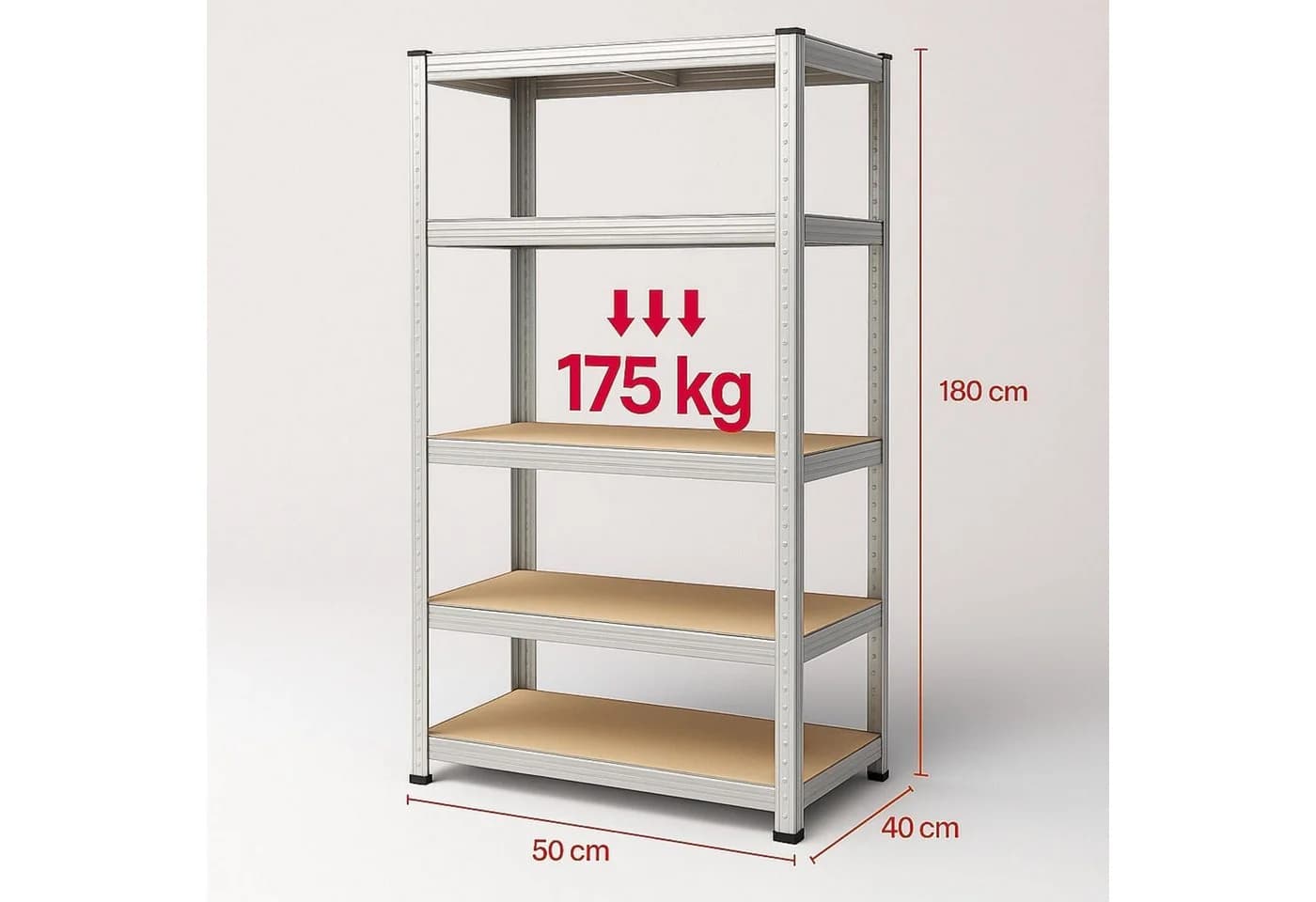 FAMEX Schwerlastregal Steckregal Metall 175 kg pro Ebene