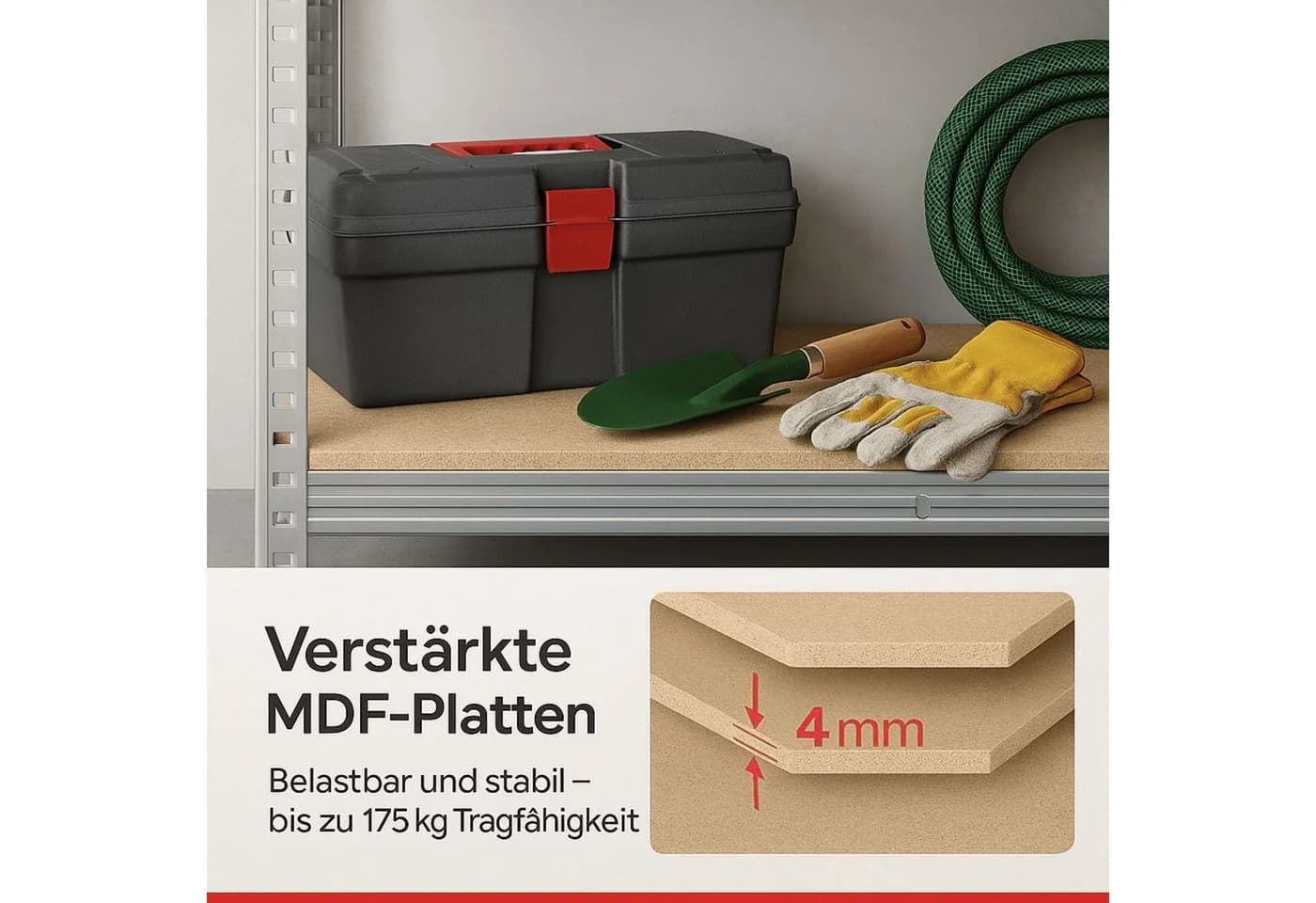 FAMEX Schwerlastregal Steckregal Metall 175 kg pro Ebene - Bild 5