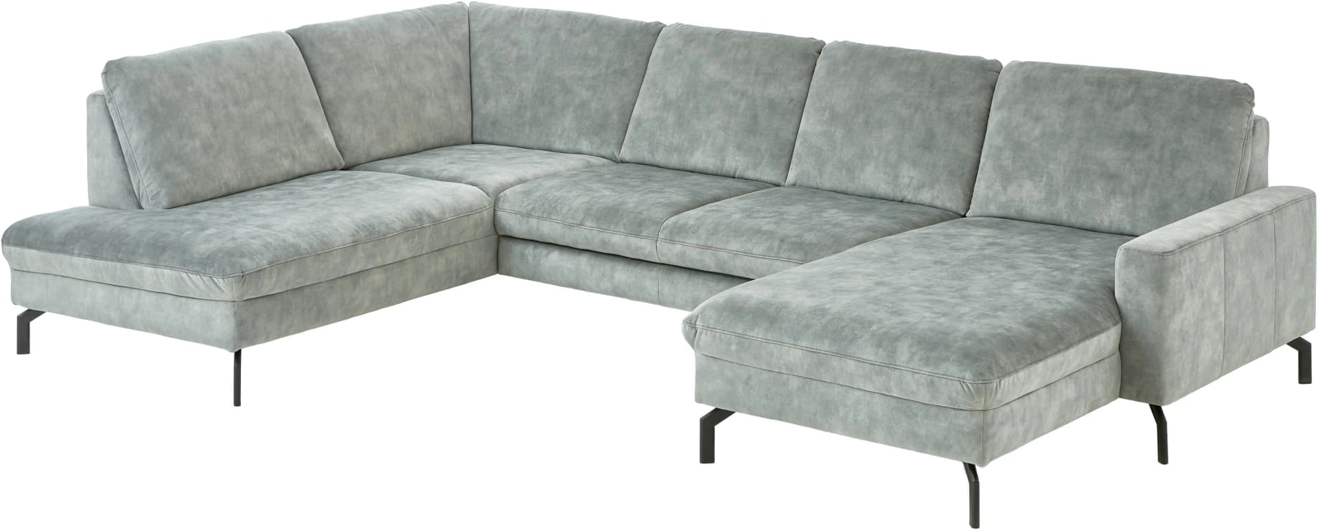 Wohnlandschaft DIE PLANBAR Amira Salbei 4-Sitzer Velours