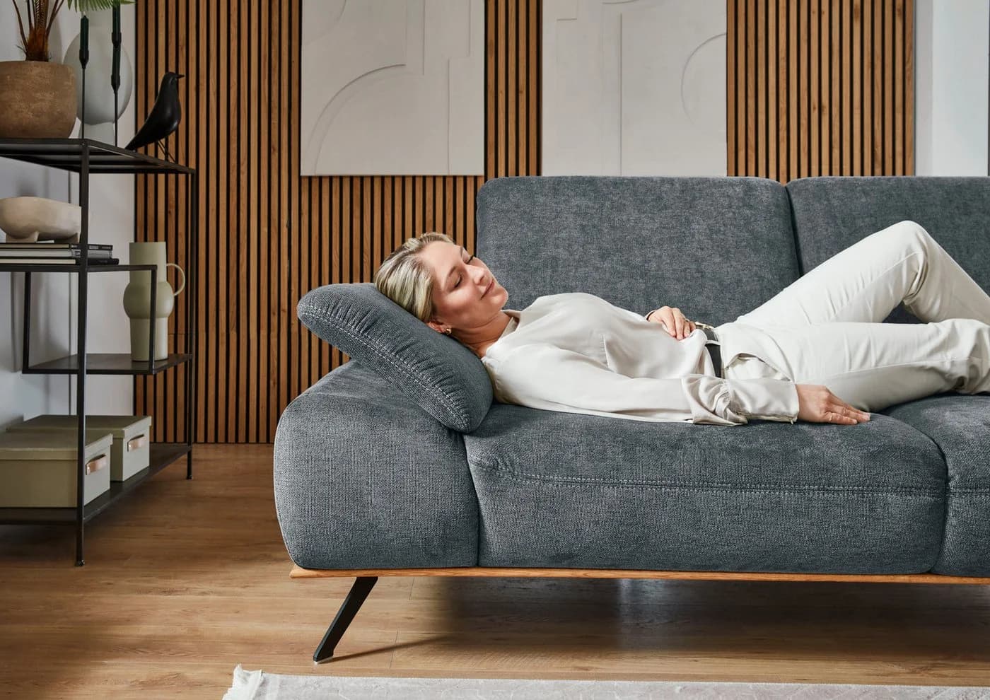 Ecksofa DIE PLANBAR Cyber anthrazit mit Sitztiefenverstellung - Bild 4