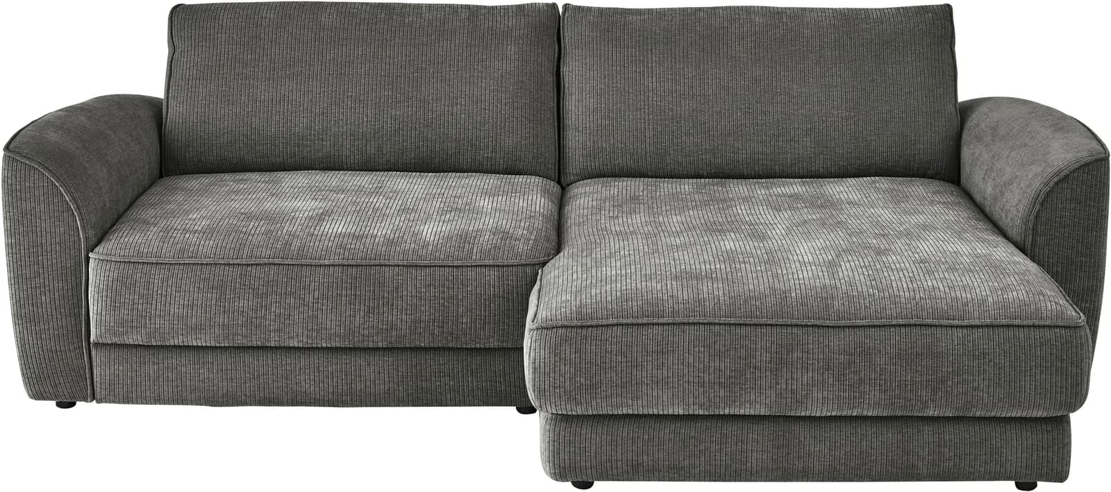DIE PLANBAR Ecksofa L-Form mit Ottomane grau Chenille