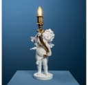 Werner Voß Tischleuchte Lampe Leuchter Engel Putte weiß gold barock shabby Deko Bild 1