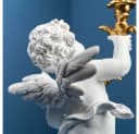Werner Voß Tischleuchte Lampe Leuchter Engel Putte weiß gold barock shabby Deko Bild 3