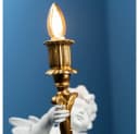 Werner Voß Tischleuchte Lampe Leuchter Engel Putte weiß gold barock shabby Deko Bild 4