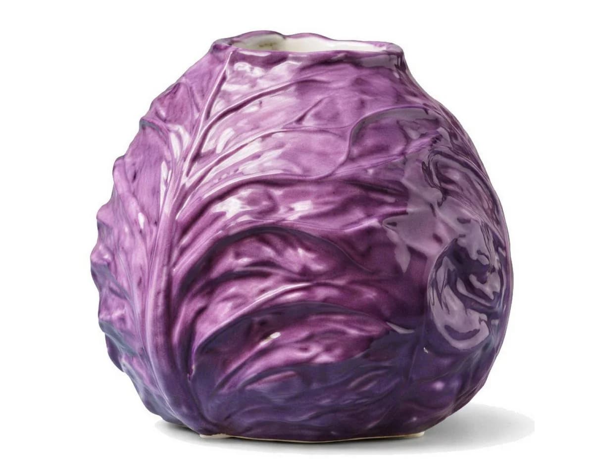 Werner Voß Dekovase Vase Rotkohl Kohlkopf Lila - Bild 2