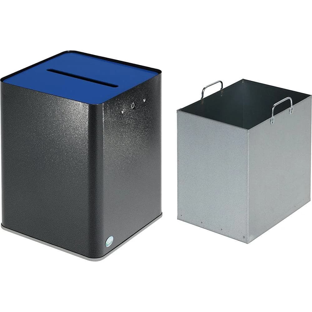 VAR Papiersammler P40-DSGVO, antik-silber mit Kopfteil blau