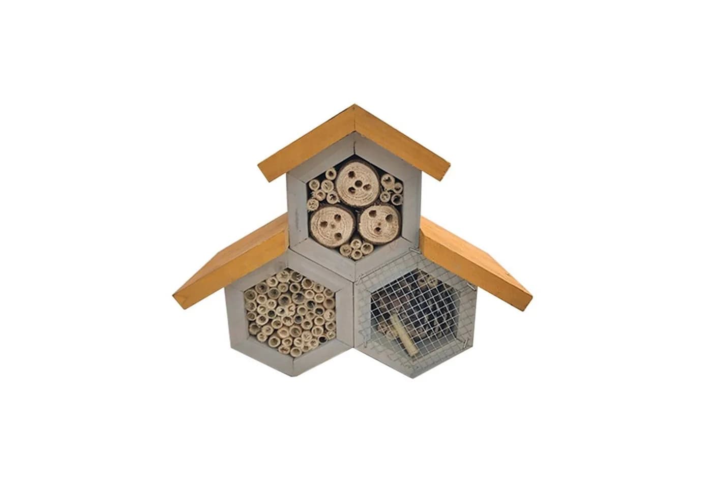 ELMATO Insektenhotel Toscana 3 Kammern Naturholz