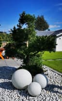 TRANGO LED Gartenleuchte 3er Set Granitstein-Optik IP65 Bild 2
