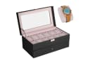 shelfmade Uhrenbox Zürich Schwarz - Aufbewahrung für 12 Uhren mit Velourskissen Bild 2