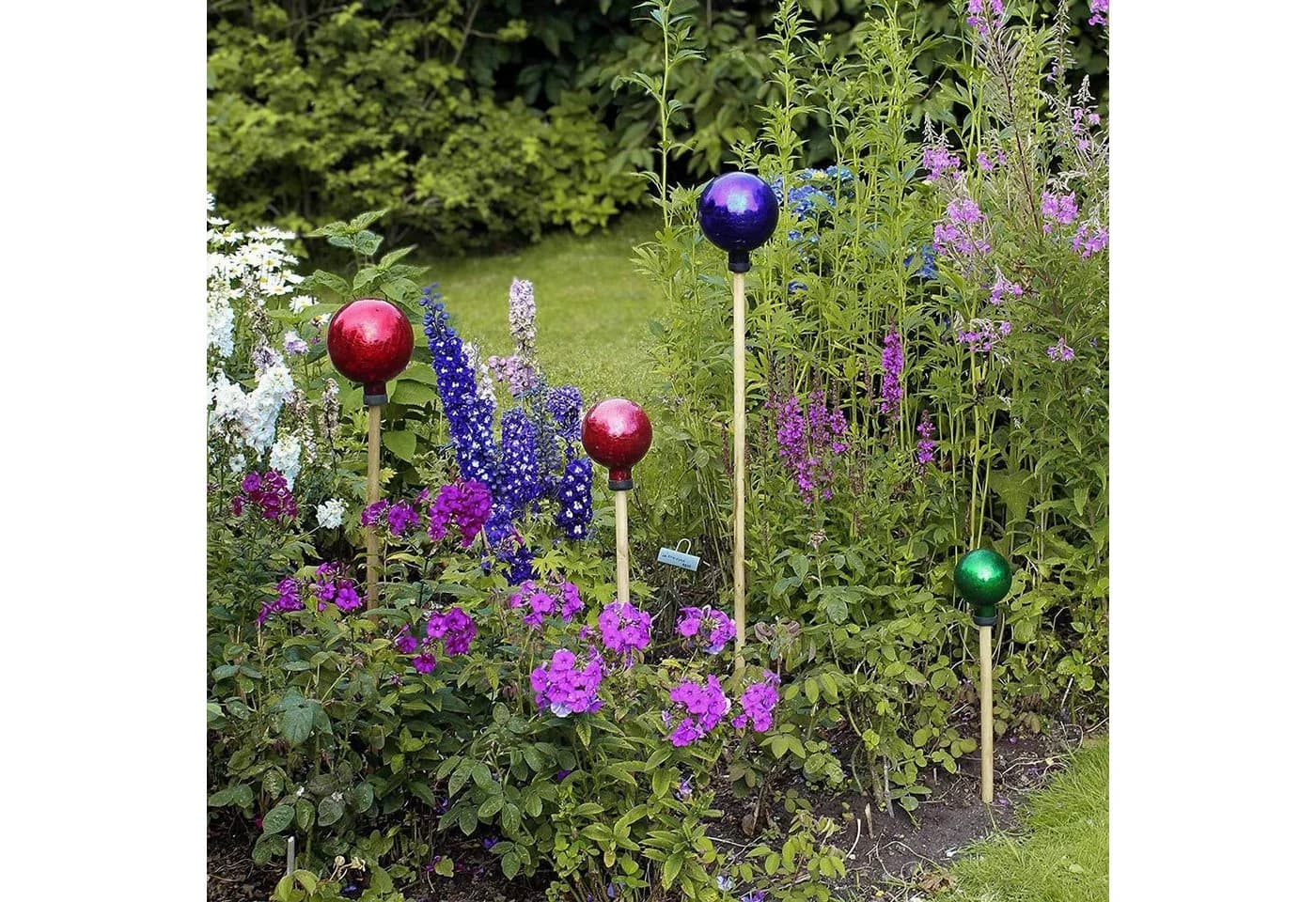 VERDOBA Gartenkugel Glas Deko Blau Rosenstab - Bild 3