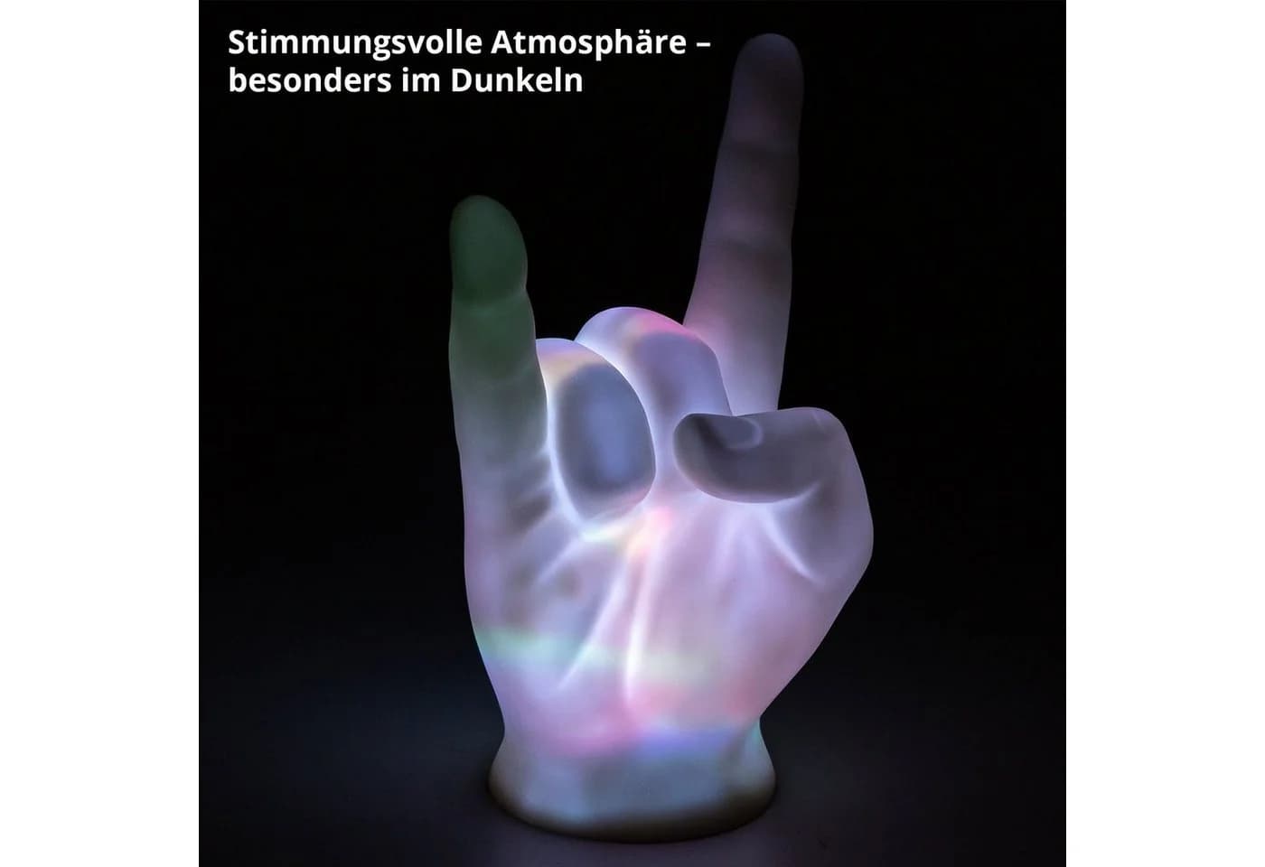 VERDOBA LED Dekoleuchte Rock-Faust - Multifunktionale Zimmerdeko mit Batterie - Bild 4