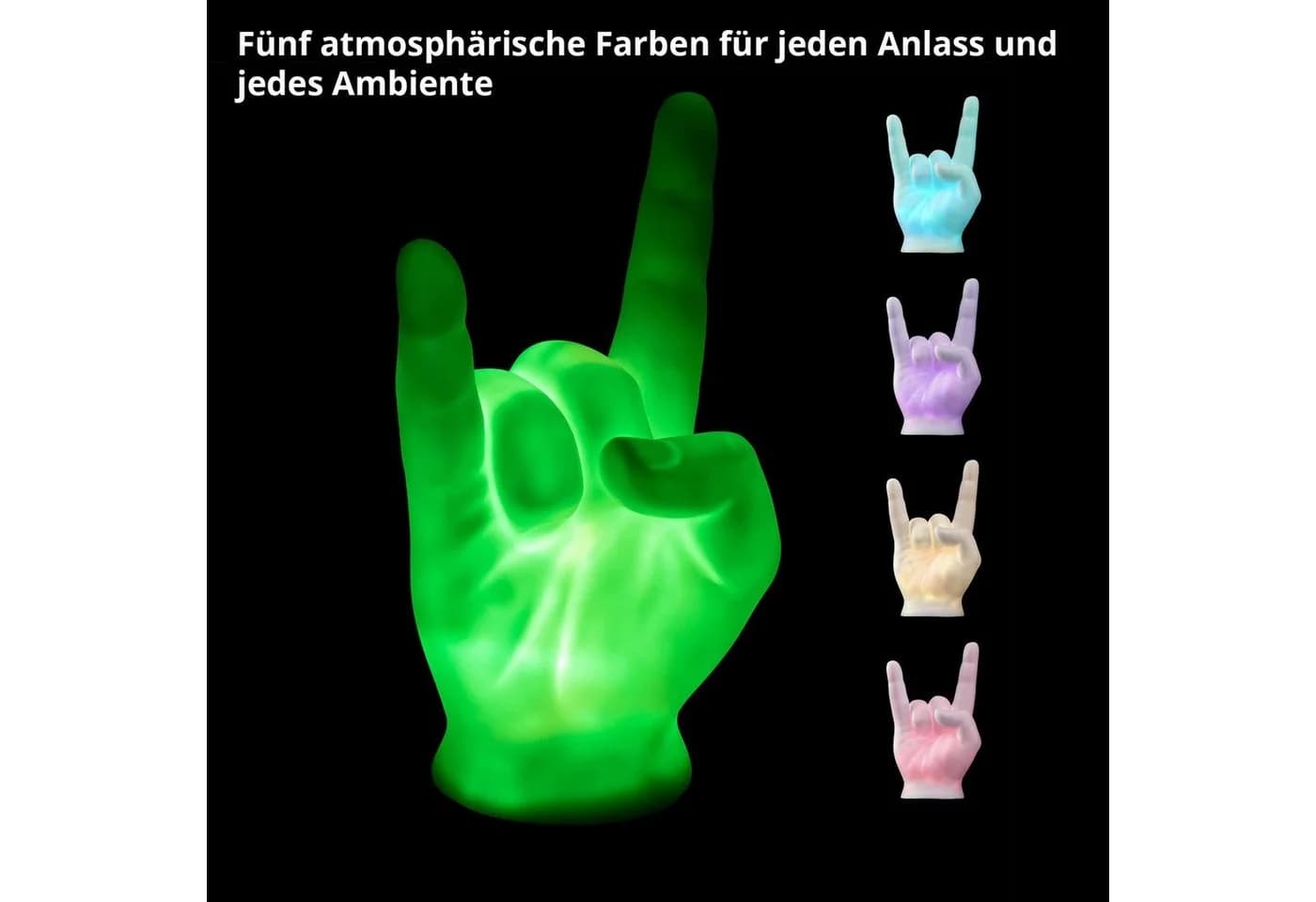 VERDOBA LED Dekoleuchte Rock-Faust - Multifunktionale Zimmerdeko mit Batterie - Bild 5