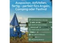 MOVAN Campingstuhl 2er Partner Anglerstuhl mit Sonnenschirm und Kühlfach Blau Bild 1