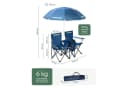 MOVAN Campingstuhl 2er Partner Anglerstuhl mit Sonnenschirm und Kühlfach Blau Bild 3