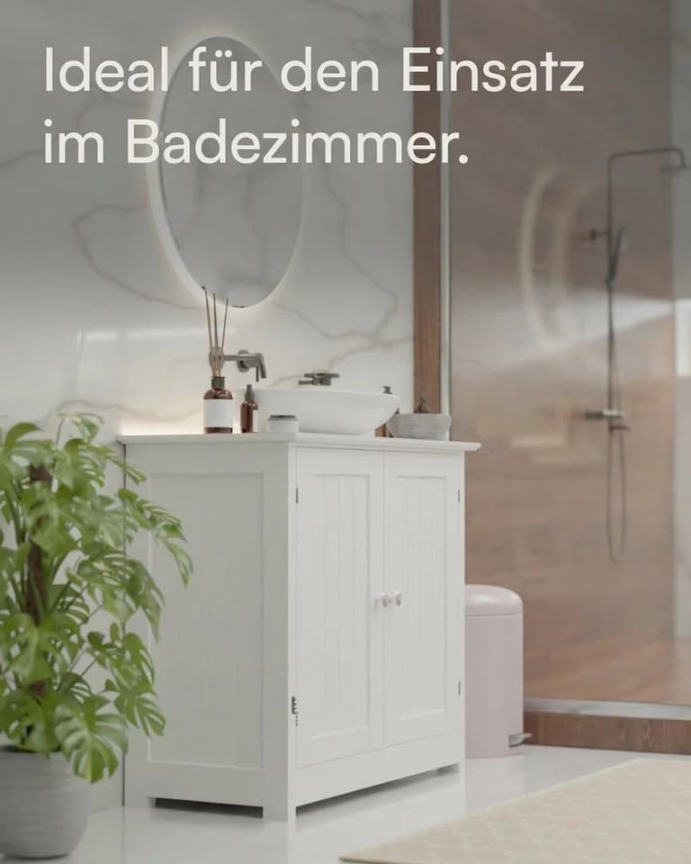 shelfmade Badunterschrank Marbella Weiß Landhausstil