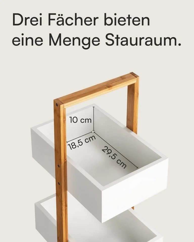 shelfmade Badregal Schmales Standregal mit 3 Ablagefächern - Bild 4