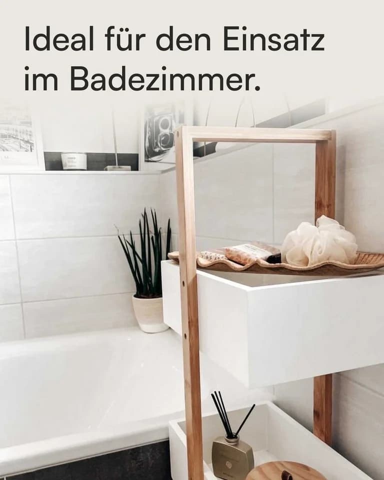 shelfmade Badregal Schmales Standregal mit 3 Ablagefächern - Bild 5