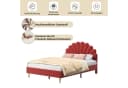 SEEZSSA Polsterbett 140x200cm Samt Rotwein Gepolstert Bild 5