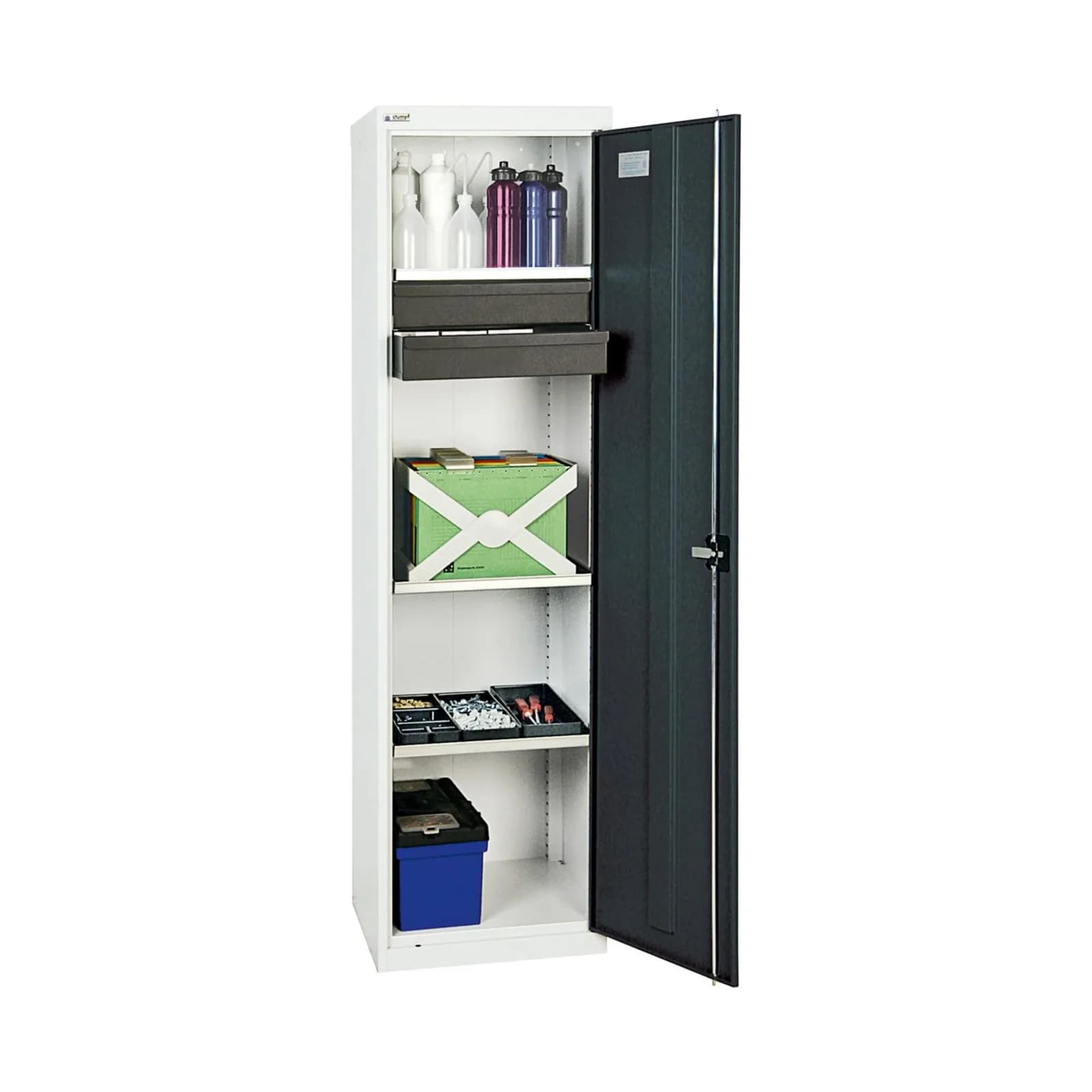Stumpf Werkzeug- und Materialschrank 3000, 2 Schubladen, 3 Wannen, RAL 7035/7016