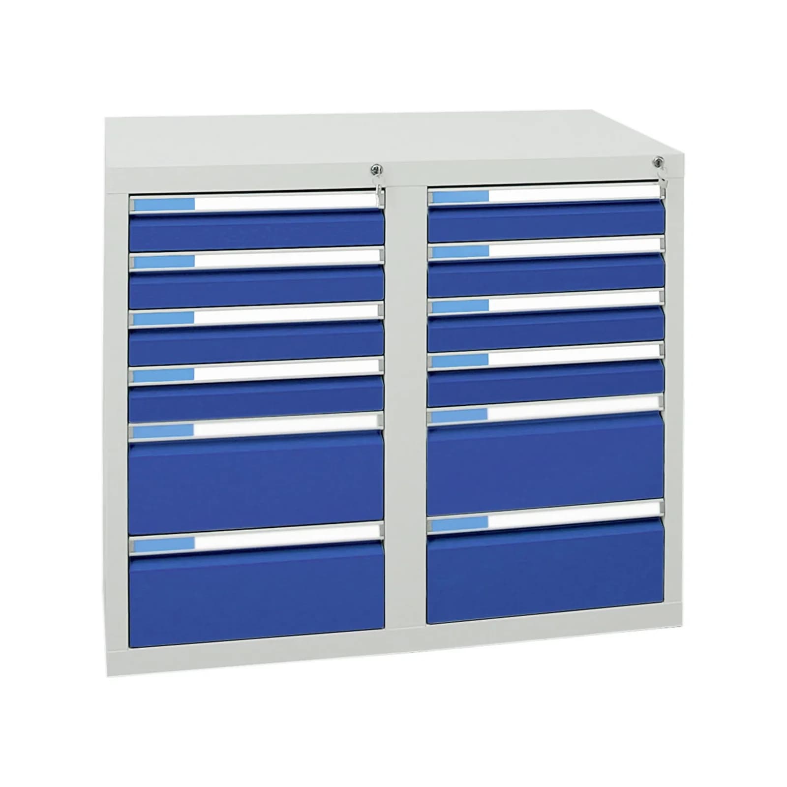 Stumpf Schubladenschrank Serie ESTA, 12 Schubladen Enzianblau