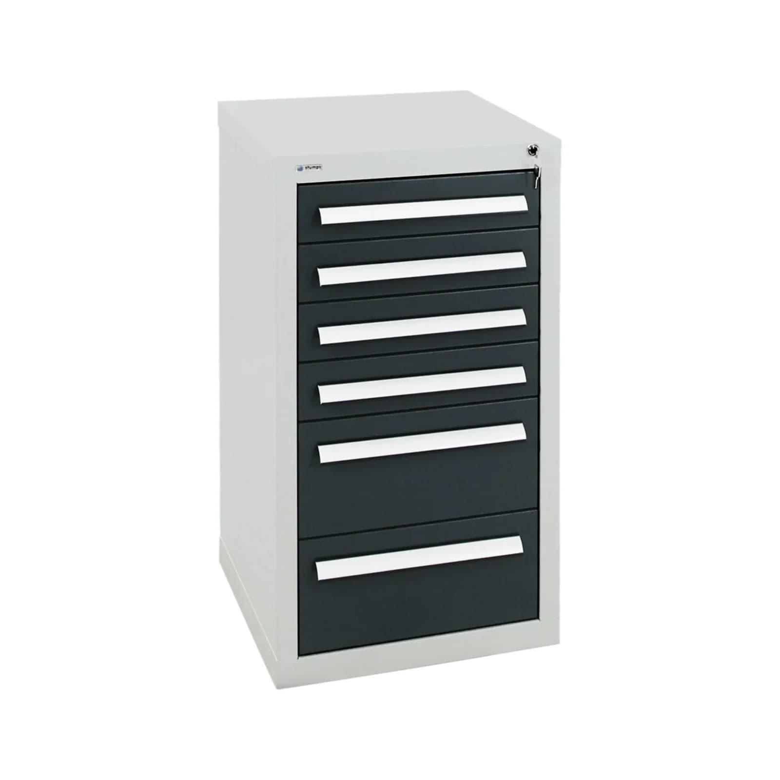 Stumpf Schubladenschrank Serie T-100/35-1, 6 Schubladen, RAL 7035/7016