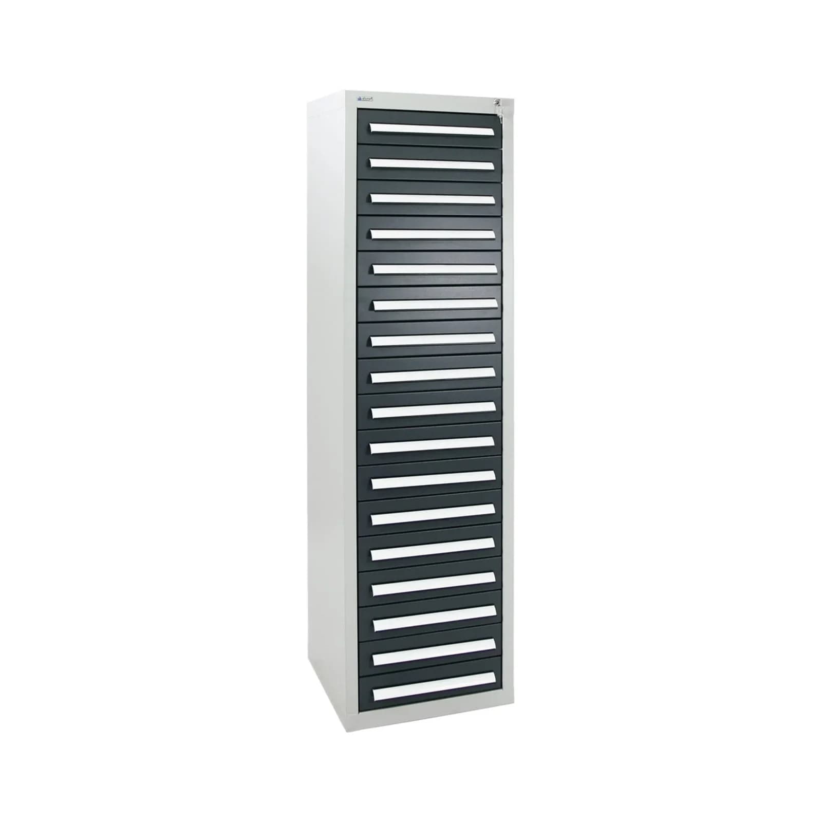 Stumpf Schubladenschrank Serie T-100/35-1, 17 Schubladen, Grau