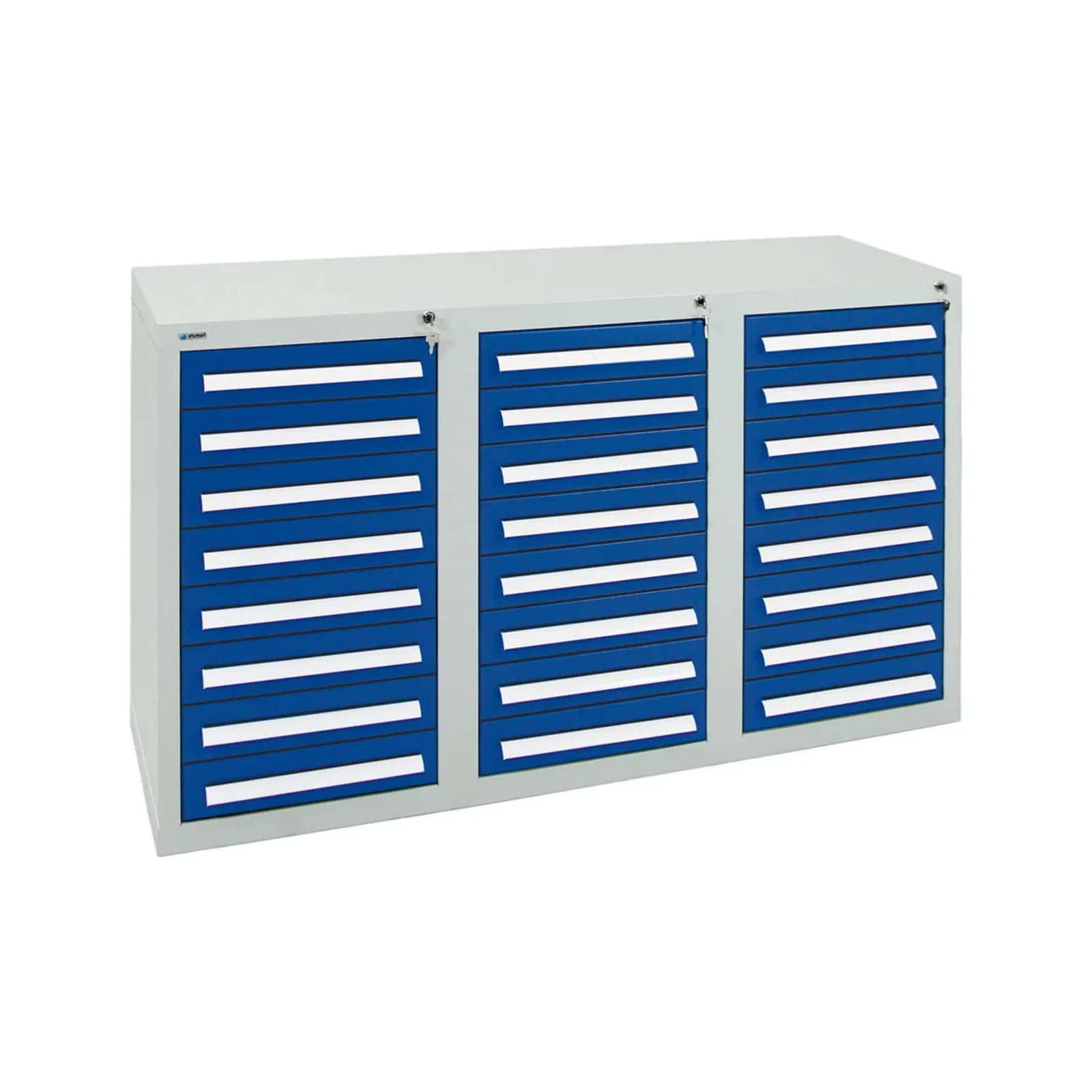 Stumpf Schubladenschrank Serie T-100/35-3, 24 Schubladen Enzianblau