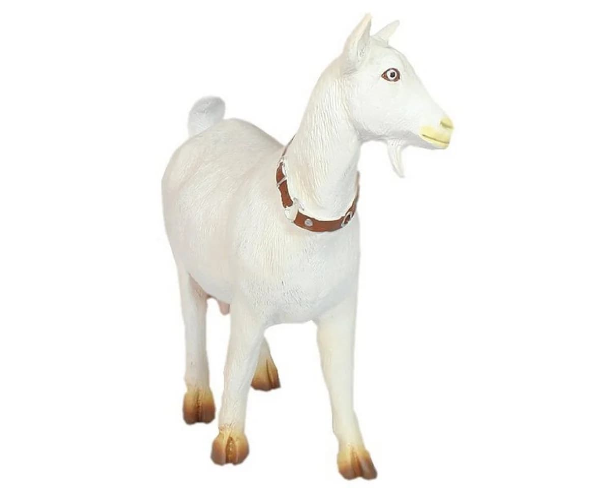 colourliving Ziegenfigur Mecki XL weiß handbemalt