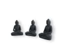 colourliving Buddhafigur 3er Set aus Stein Grau Wetterfest Bild 1