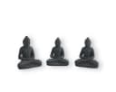 colourliving Buddhafigur 3er Set aus Stein Grau Wetterfest Bild 2