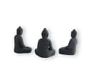 colourliving Buddhafigur 3er Set aus Stein Grau Wetterfest Bild 3