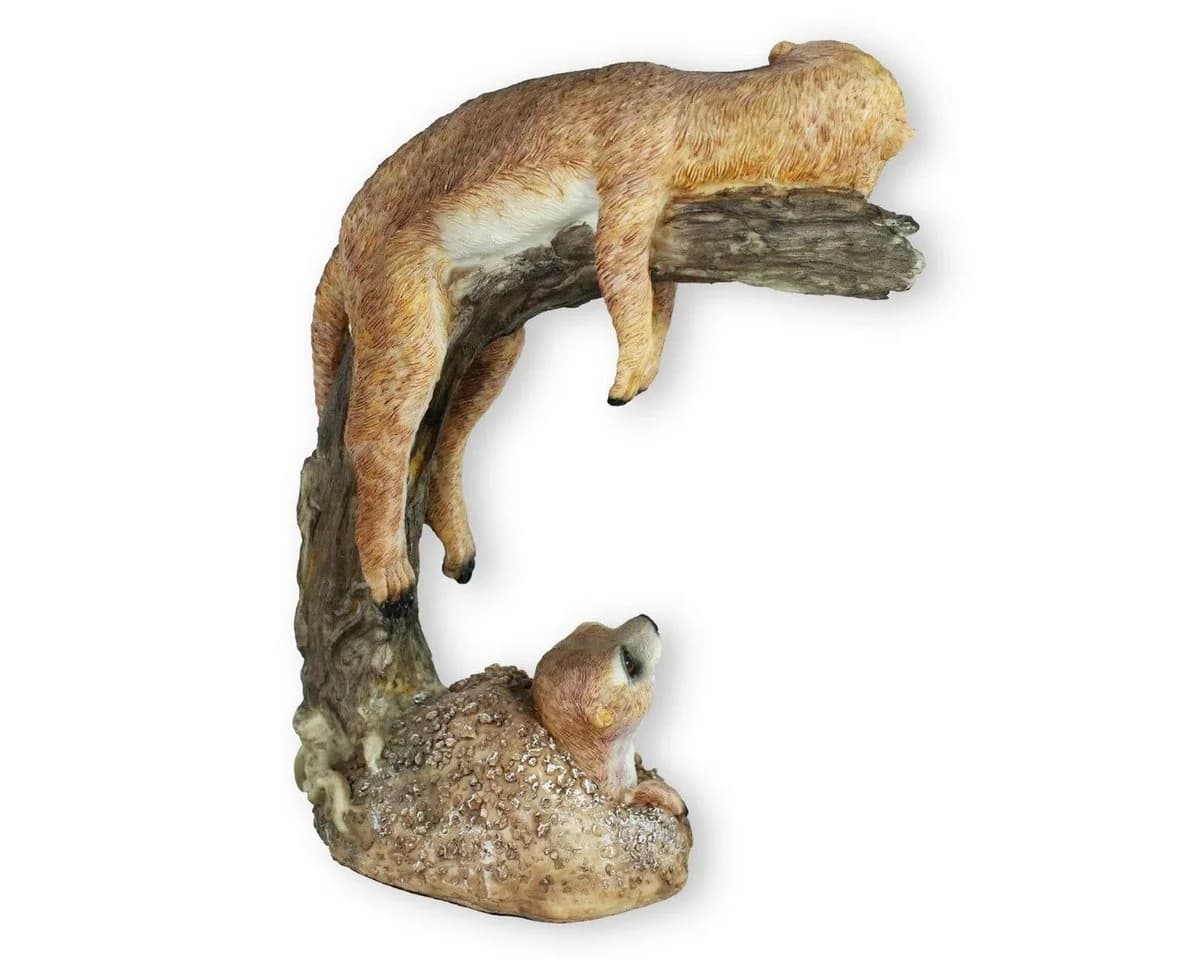colourliving Dekofigur Erdmännchen chillend Gartenfigur handbemalt Polyresin