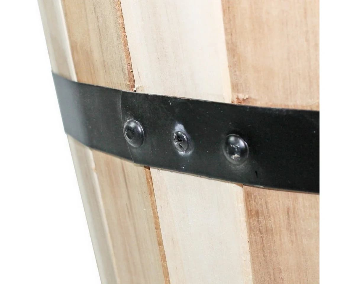 colourliving Pflanzkübel aus Akazienholz rund 29 cm mit Metallband