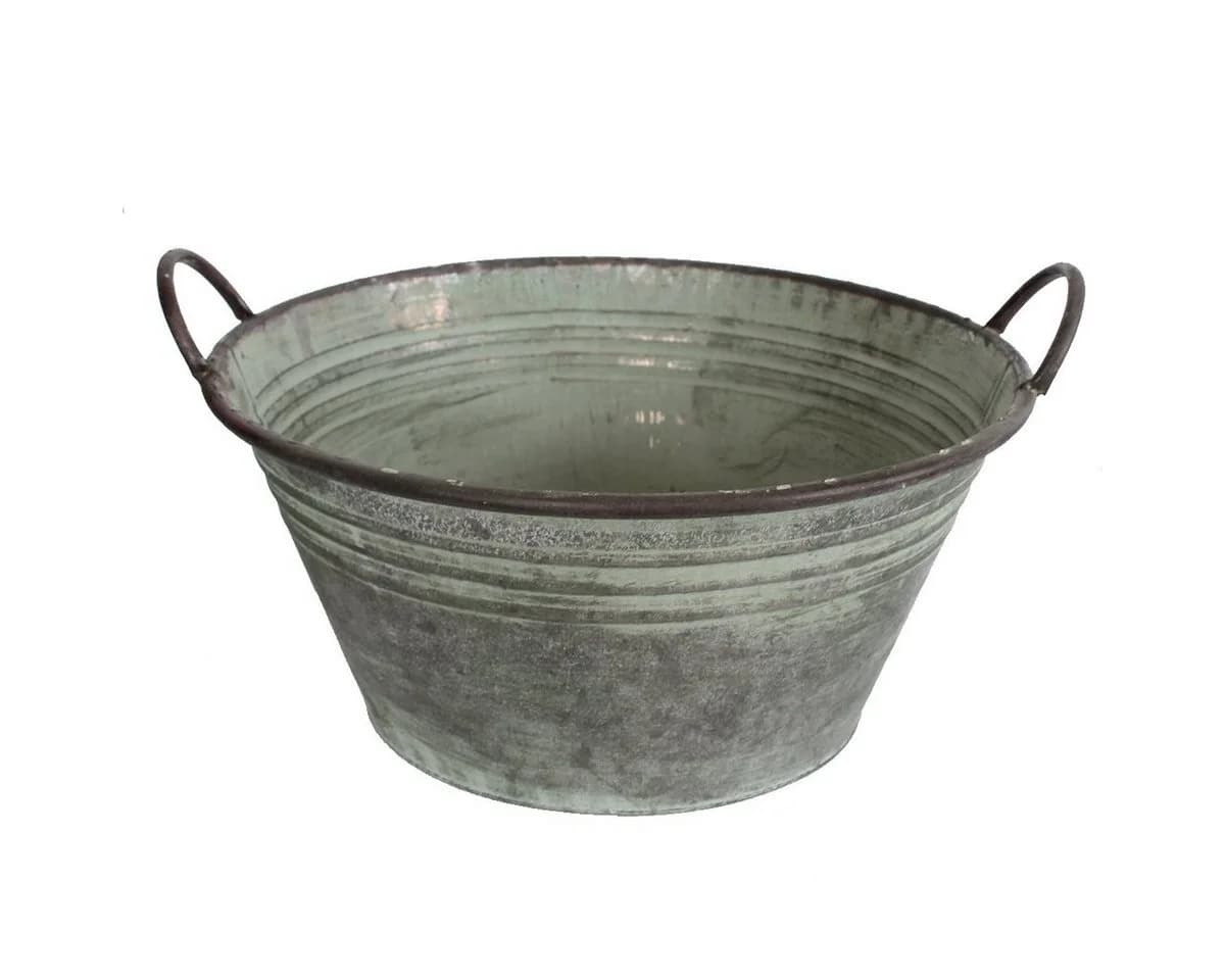 colourliving Zink Pflanztopf Old Green 41cm Ø rund - Bild 2