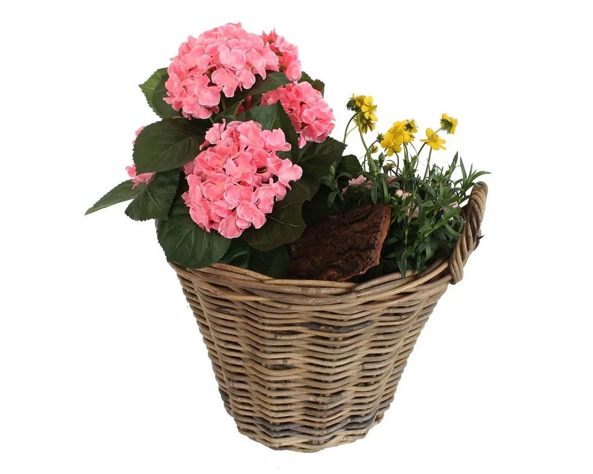 colourliving Pflanzkorb Weide mit Henkel und Folieneinsatz