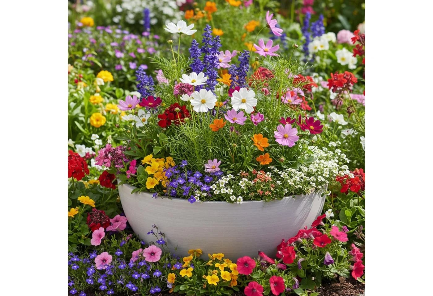 colourliving Blumentopf Pflanzkübel "BOWL" Ecostone Rund Nachhaltig