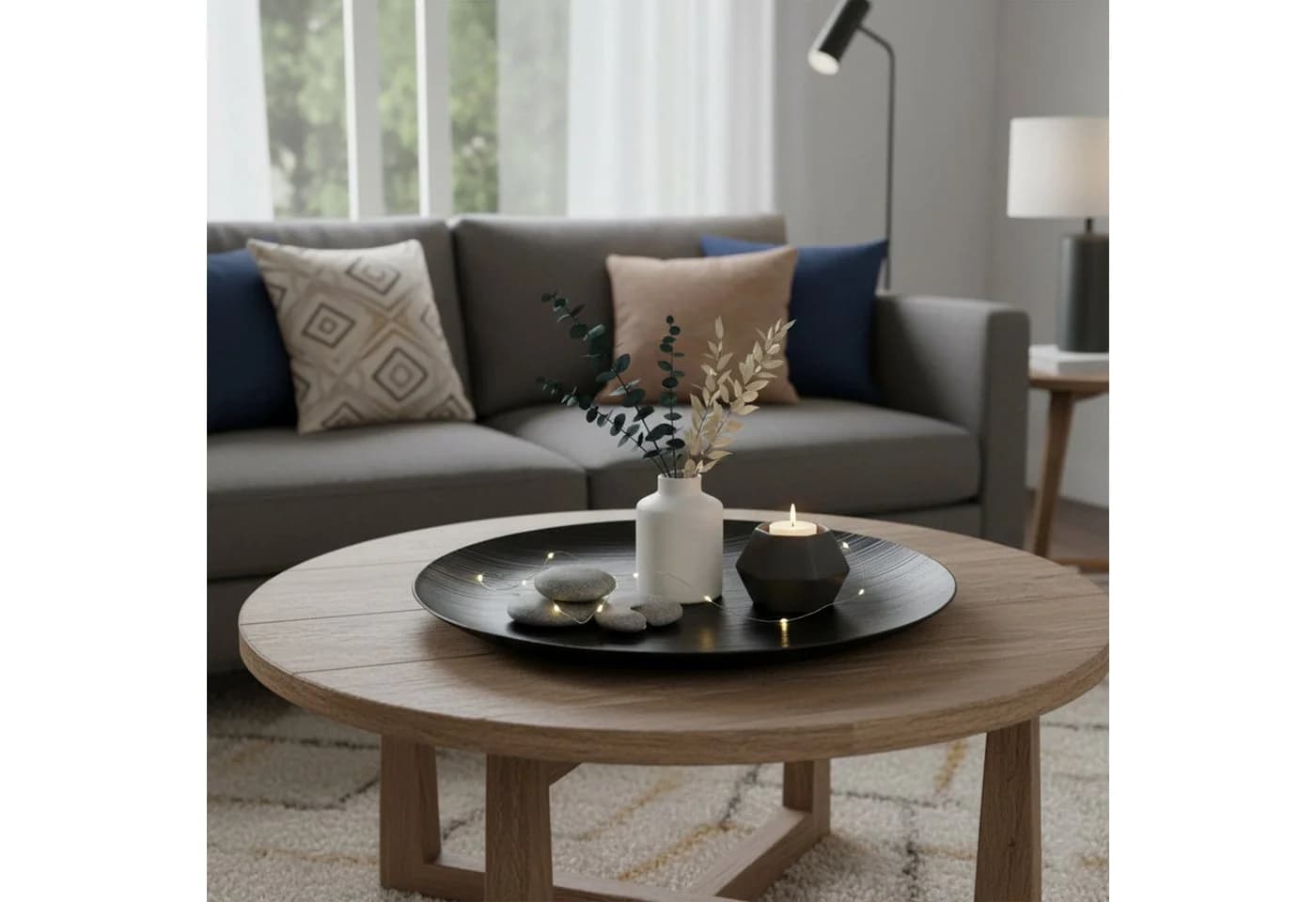 colourliving Dekotablett Schwarz Aluminium