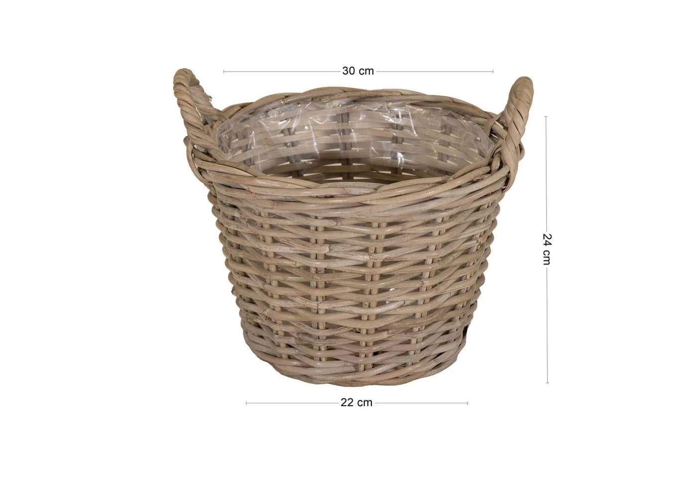 colourliving Weidenkorb "Potato" mit Henkel und Folieneinsatz Braun - Bild 5