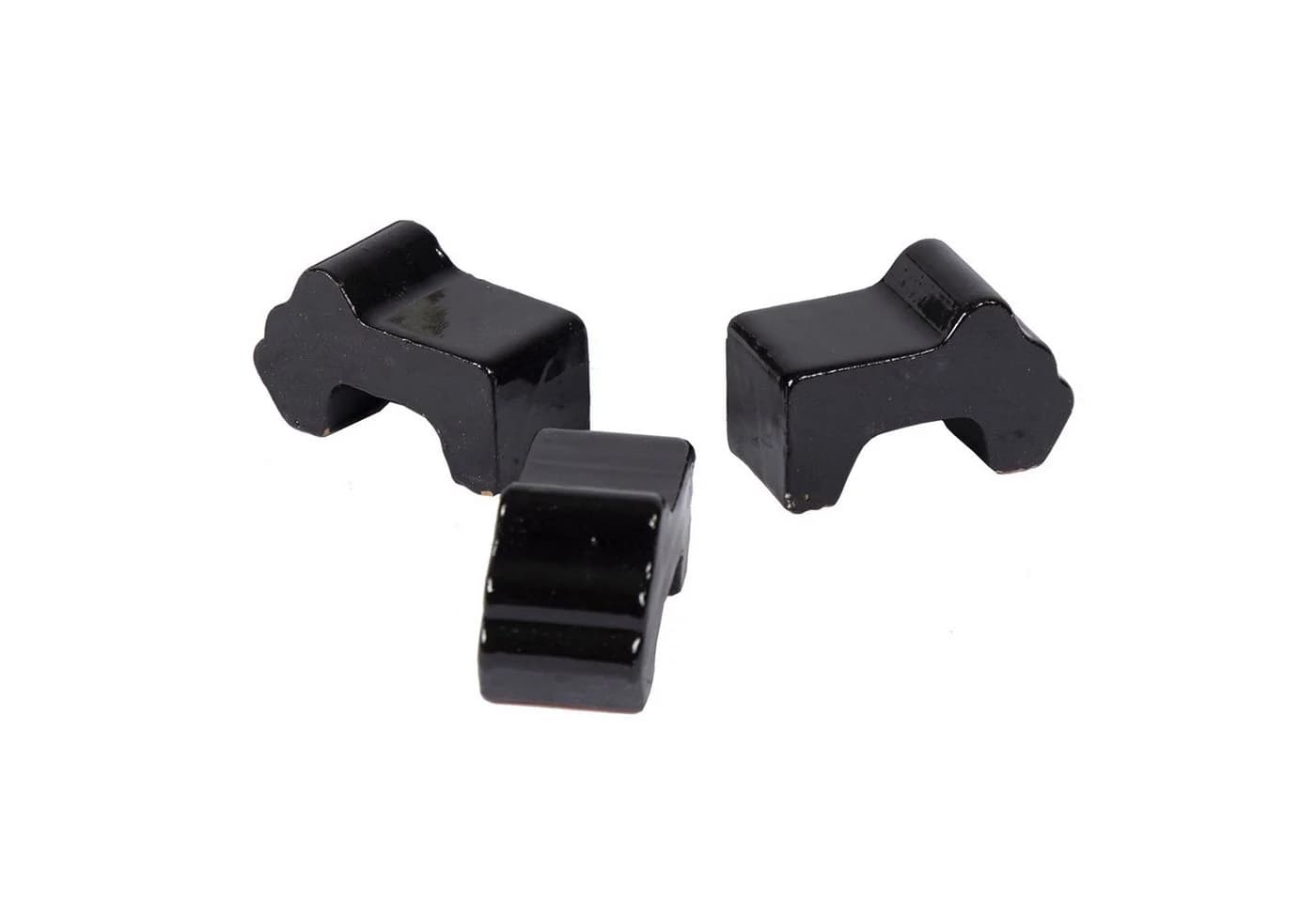 colourliving Blumentopf Füßchen 3er Set Schwarz Glasiert Ton