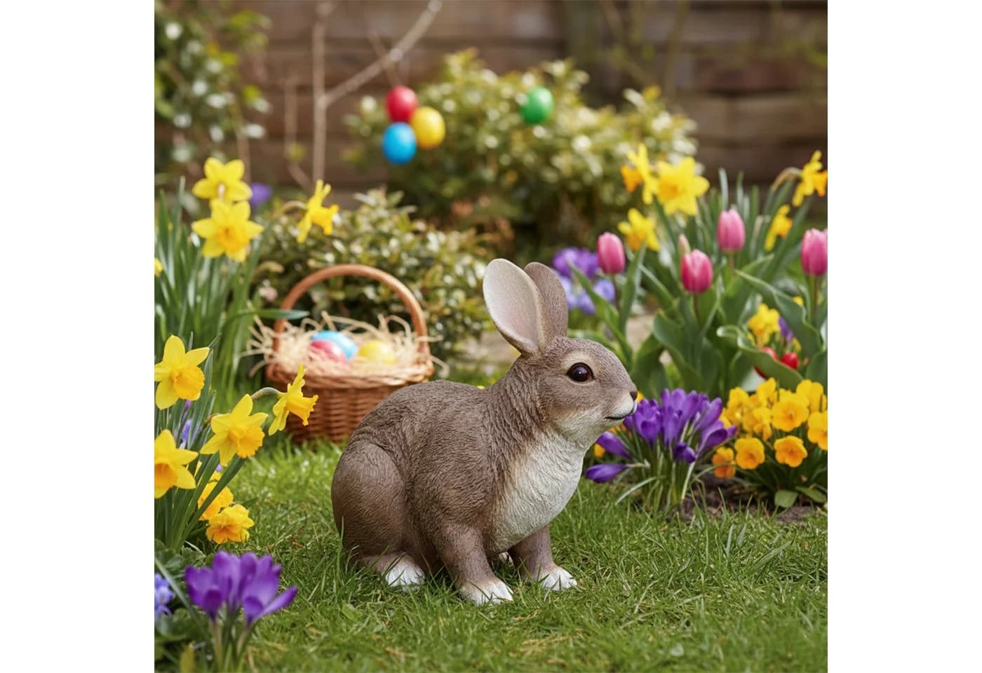 colourliving Osterhase Realistische Hasenfigur Garten Wohnbereich Osterdeko